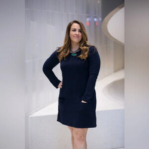 Prairie Underground Blue Hemp Organic Cotton Theory Sweatshirt Dress Size XS